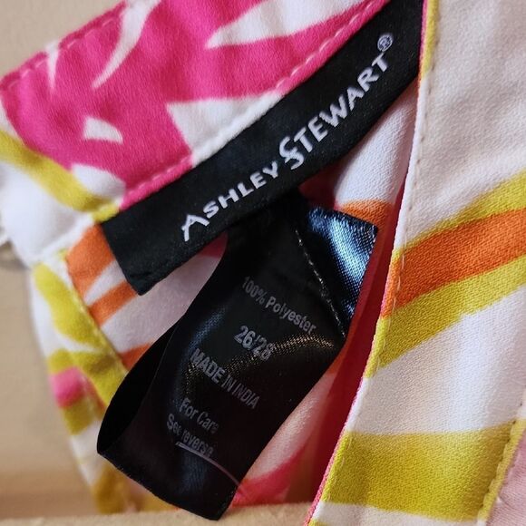 Ashley Stewart Resort-Ready Pink and Orange Flutter Sleeve Dress - Picture 2 of 5